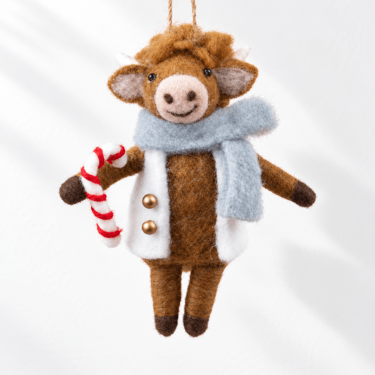 Festive Felt Highland Cow Hanger — 13cm