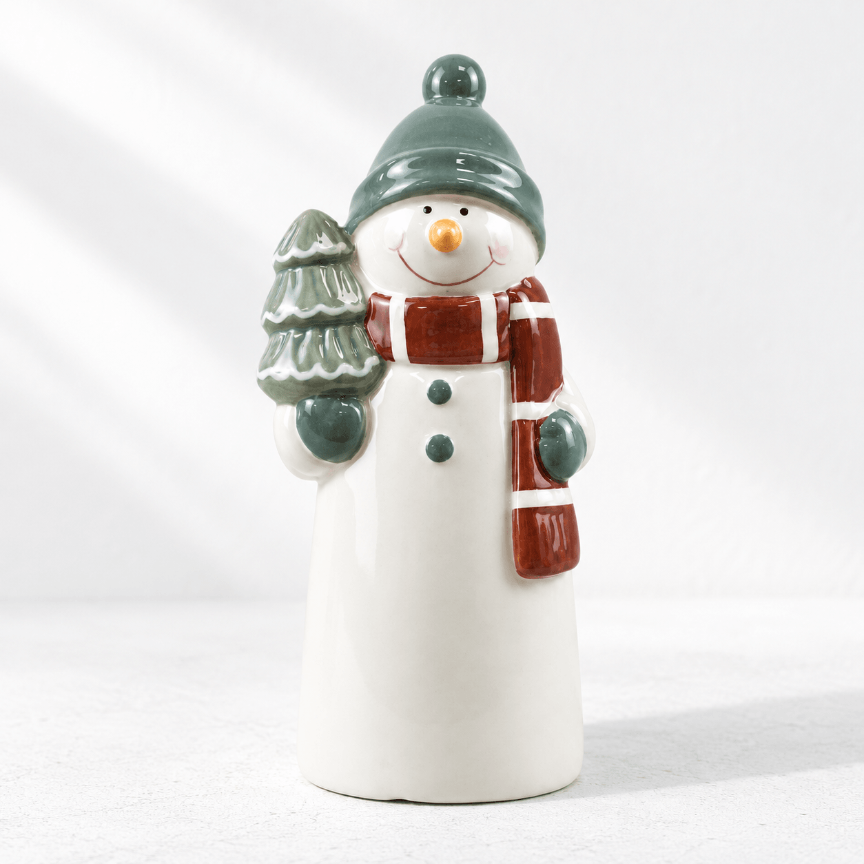 Sage Green Snowman Ornament — 14cm