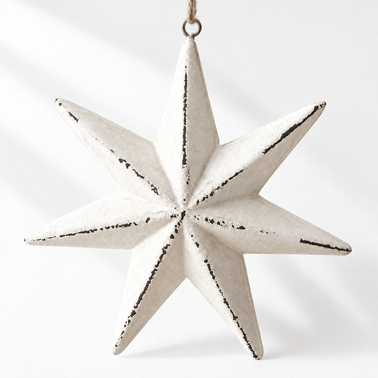 Rustic White Hanging Star — Small, 21cm