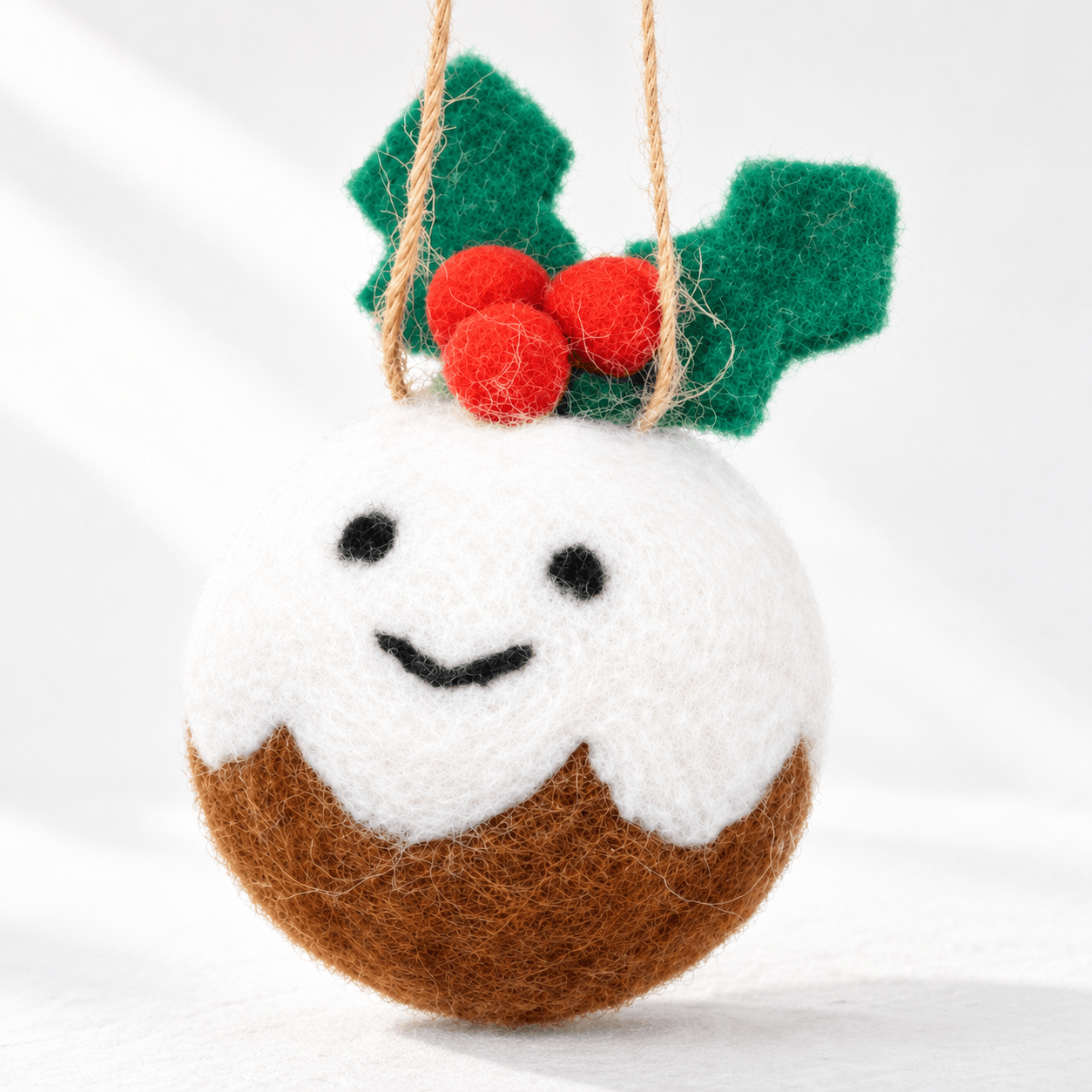 Smiling Felt Christmas Pudding Hanger — 6.5cm