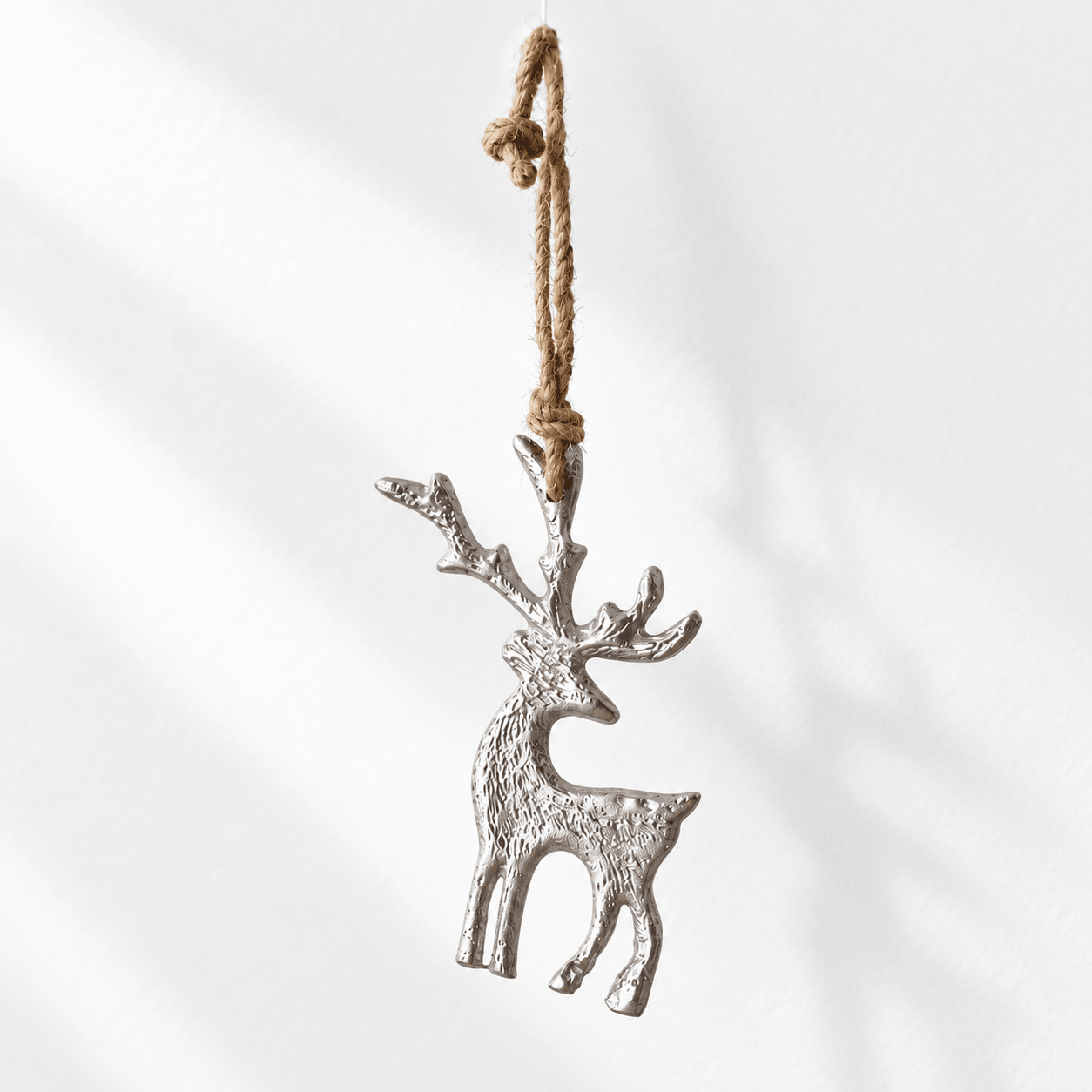 Silver Metal Reindeer Hanger — 12cm